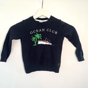 Janie and Jack Navy “Ocean Club” Knit Sweater 18-24M